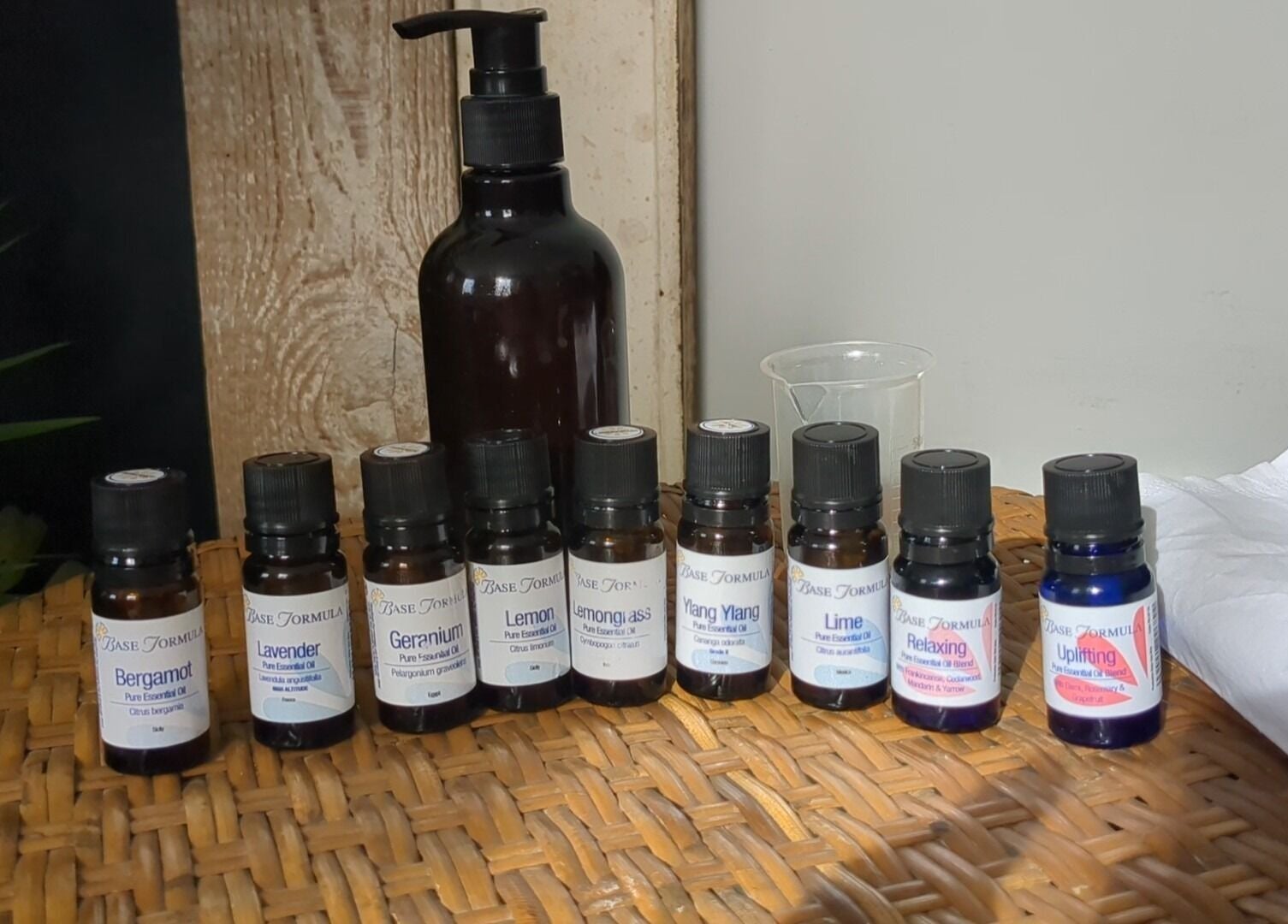 Aromatherapy oils setup at KS Holistic Therapies, Bath, England, GB.