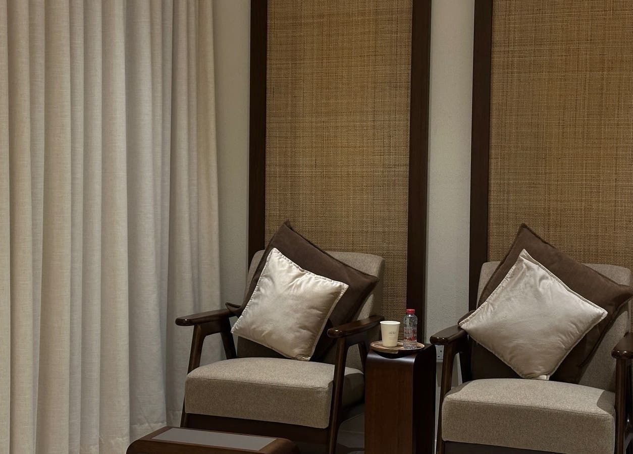 Comfortable seating area at Able Beauty Lounge, Kabir, Emirate Of Umm Al Quwain, AE, promising relaxation.