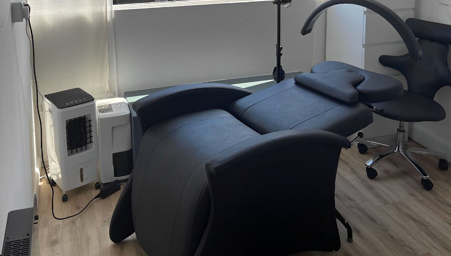 Luxury treatment chair at Skyn Deep Beauty, Lossiemouth, Scotland, GB for ultimate relaxation.