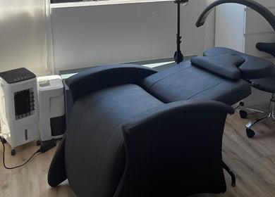 Luxury treatment chair at Skyn Deep Beauty, Lossiemouth, Scotland, GB for ultimate relaxation.