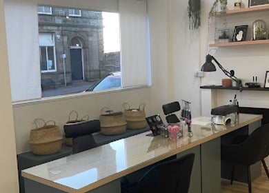 Modern beauty station at Skyn Deep Beauty in Lossiemouth, Scotland, GB with elegant decor.