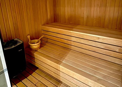 Relaxing wooden sauna at Velvet & Pearls Beauty Club in Limassol, Limassol, CY offers ultimate wellness experience.