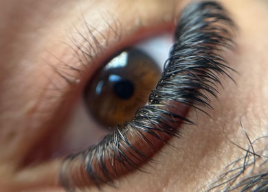 Close-up de cílios estilizados no Studio Lins Beauty, Lisboa, Lisboa, PT.