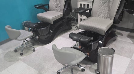 Luxurious pedicure chairs at Sasco Nails, Henderson, Nevada, US, offering premium comfort and styling.
