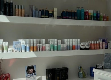 Product display at Beauty By Freya MCR, Cheadle Hulme, England, GB showcasing various skincare products.