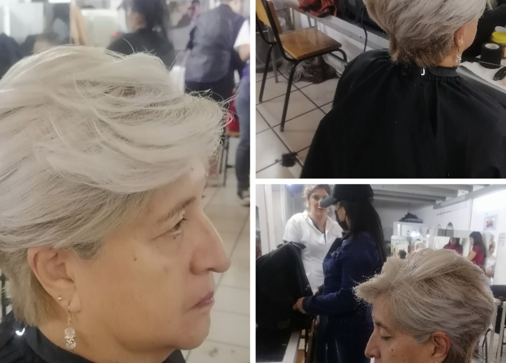 Peinado sofisticado en Nüvo Studio, Zapopan, Jalisco, MX. Estilo moderno para cabello canoso.