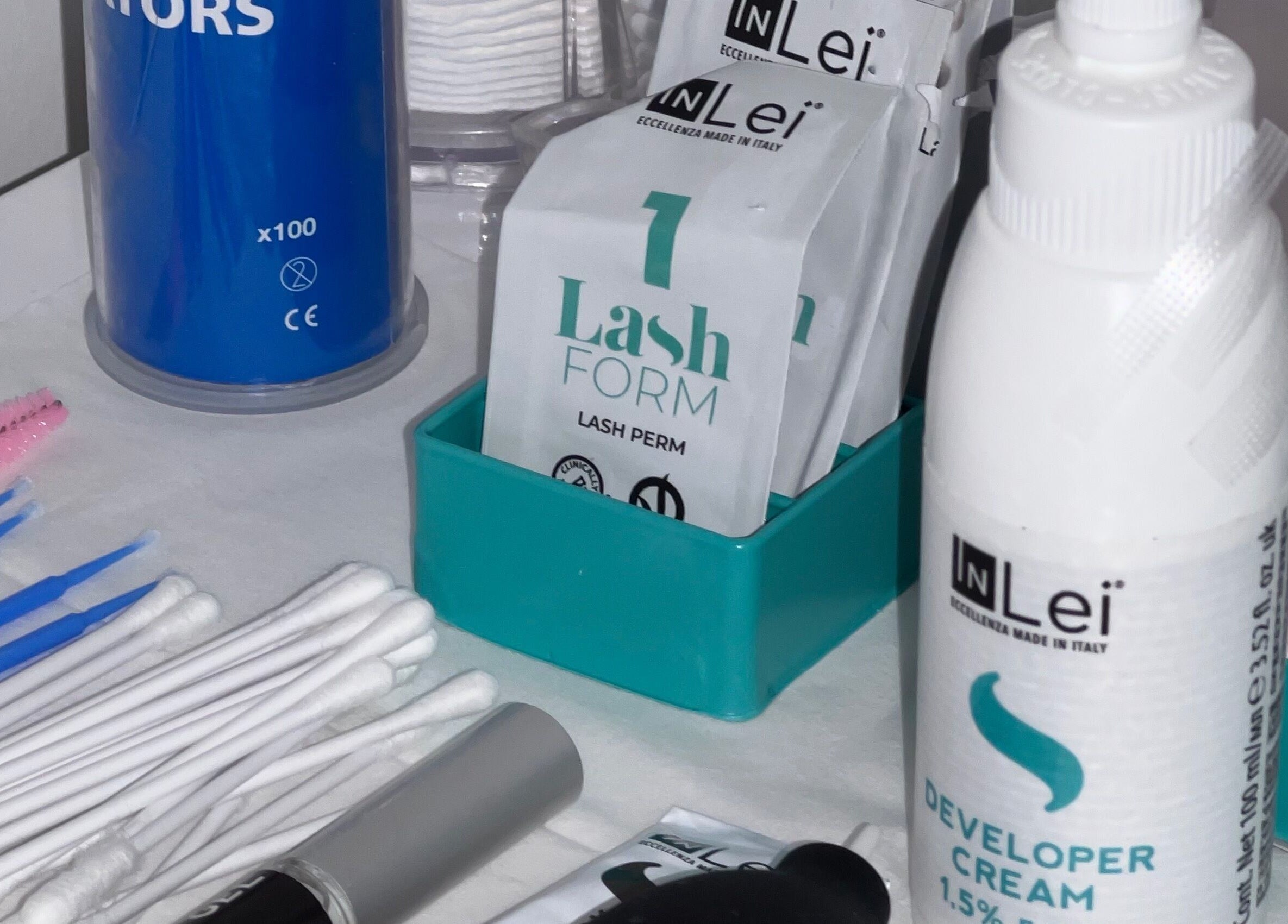 Lash perm tools at M’Derma London Beauty & Aesthetics, Sutton, England, GB.