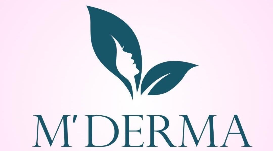 M'Derma London Beauty & Aesthetics logo with leaf design in Sutton, England, GB.