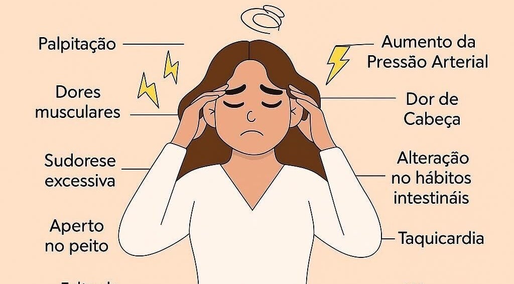 Ilustração dos sintomas de ansiedade destacando TELECONSULTA | Terapia Online em Almada, PT.