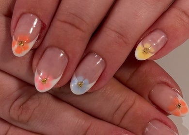 Colorful floral nail art at Nails By Cee, Brookvale, New South Wales, AU showcasing intricate design.
