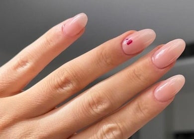Beautiful pink nails with a subtle design at Nails By Cee, Brookvale, New South Wales, AU.