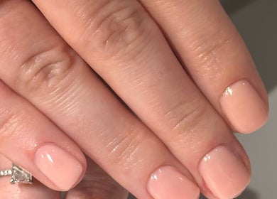 Glossy pink manicure at Nails By Cee, Brookvale, New South Wales, AU.