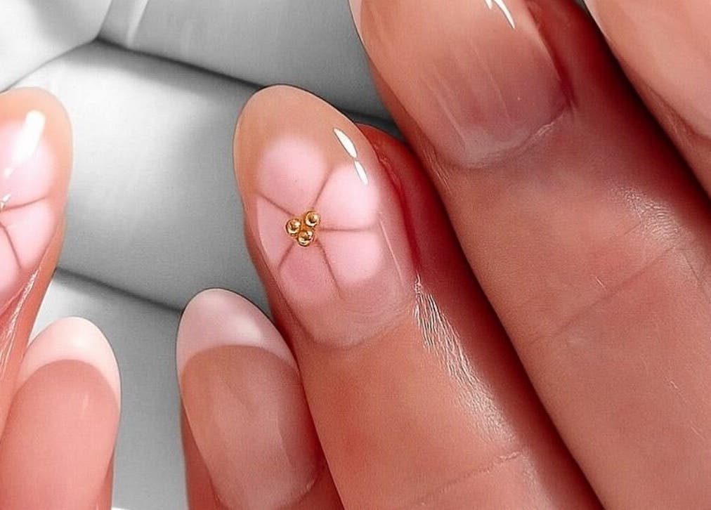 Elegant flower nail art at Nails By Cee, Brookvale, New South Wales, AU.