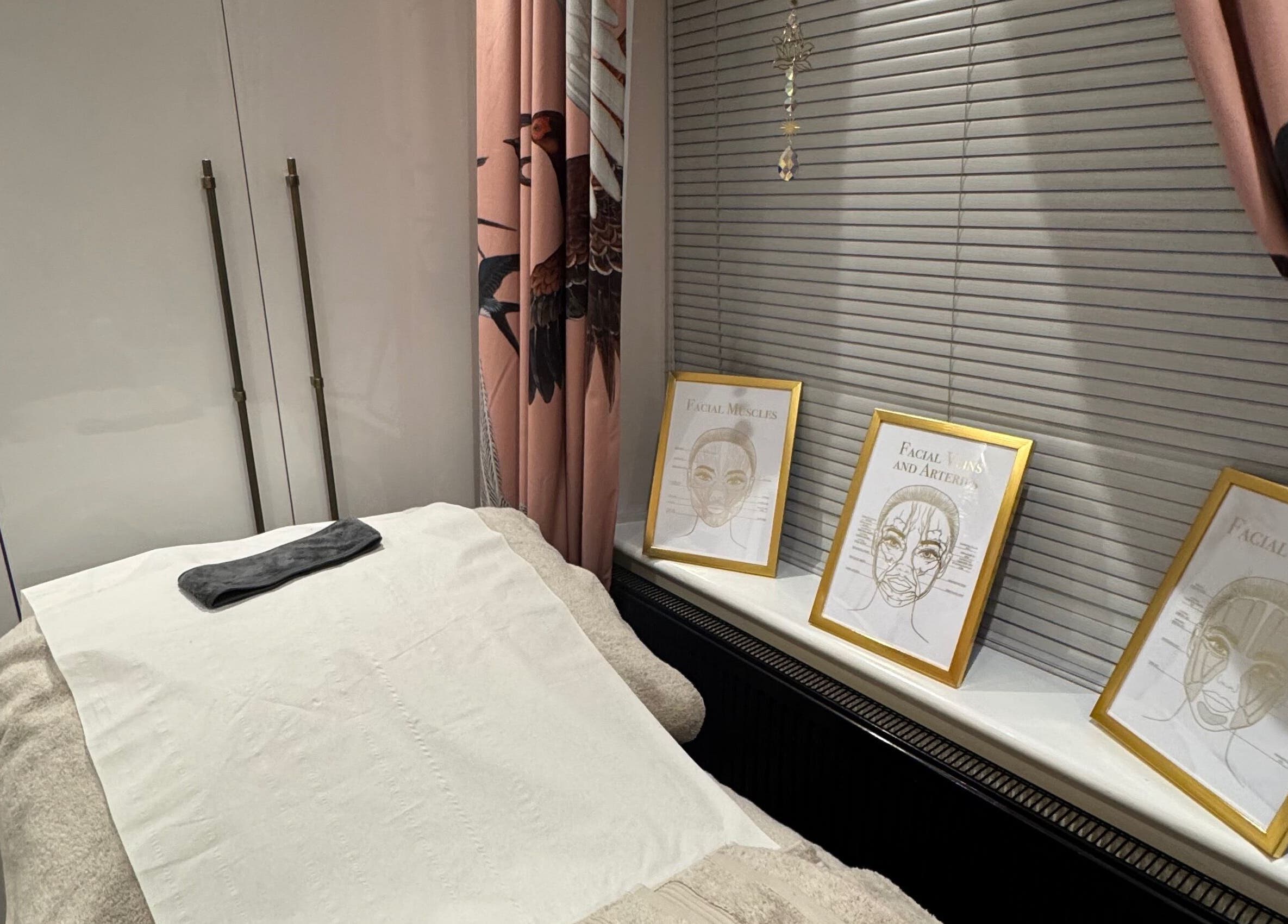 Tranquil treatment space at Natural Glow Beauty & Aesthetics, Staines-upon-Thames, England, GB.