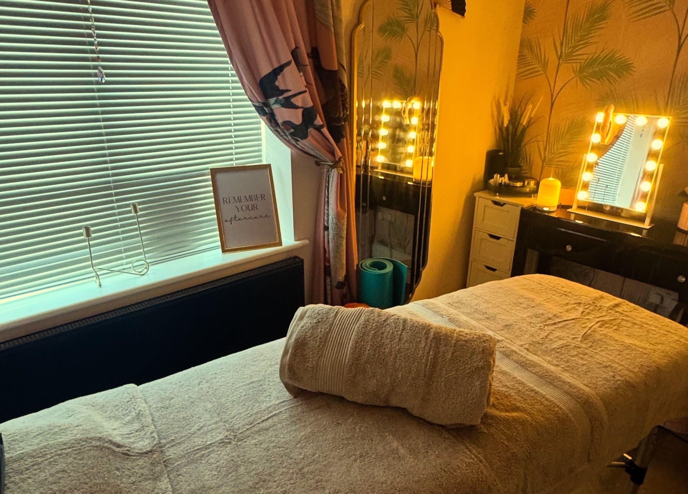 A serene therapy room at Natural Glow Beauty & Aesthetics, Staines-upon-Thames, England, GB.