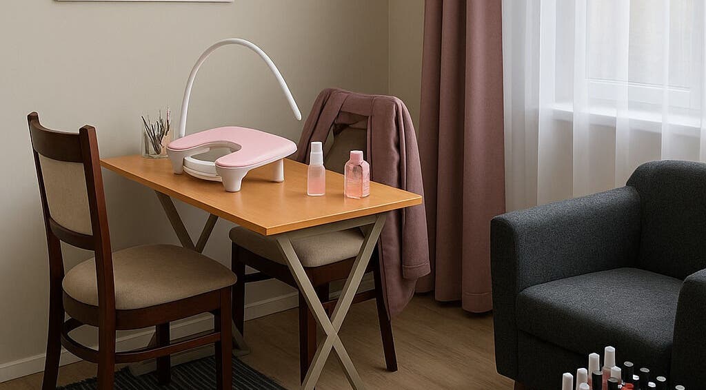 Relaxing nail service setup at Firefly Nails, Cape Town, Western Cape, ZA, featuring a manicure table.