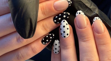 Black and white polka dot nail art by Nails By Jayden in Glasgow, Scotland, GB.