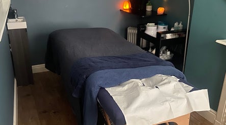 Serene therapy room at Hayley Leon Beauty, Hair and Beauty @no1 in Sapcote, England, GB, featuring a massage table.