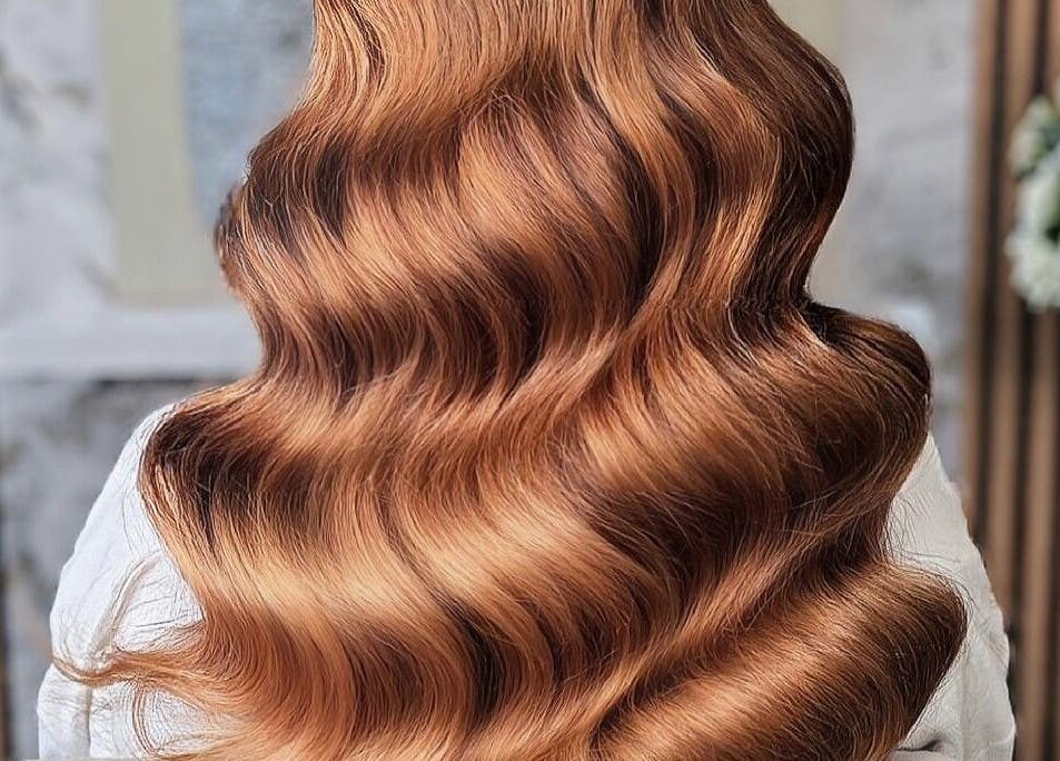 Luxurious copper waves from Deluxe Aurora Hair Extensions, Stoke-on-Trent, England, GB.
