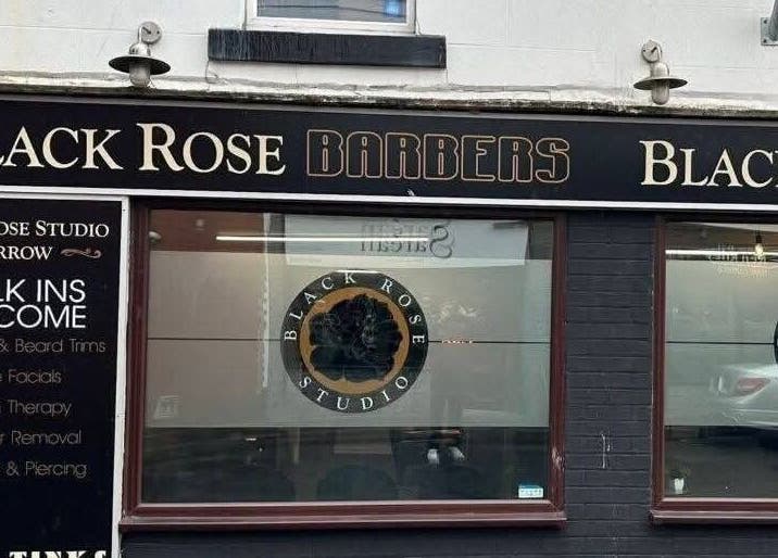 Front view of Hard Knoxx Barbers in Barrow-in-furness, England, offering diverse grooming services.
