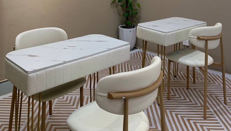 Modern manicure tables at Lunar And Sky Spa Studio, Shah Alam, Selangor, MY, offering a serene experience.