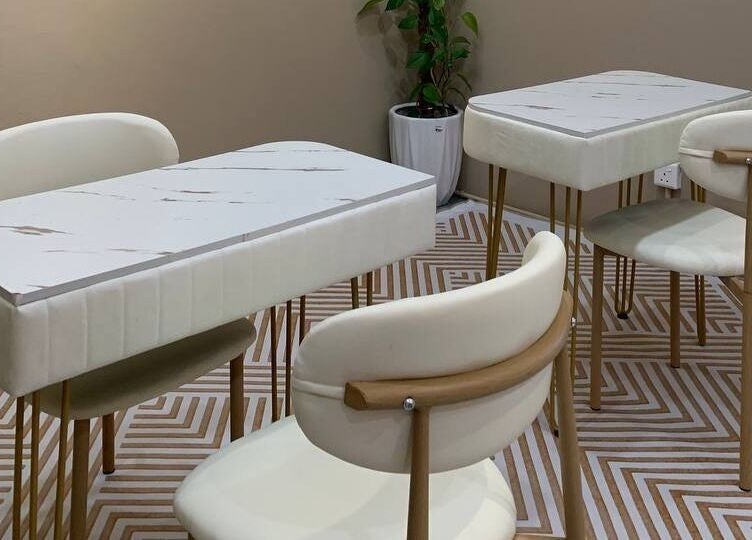 Modern manicure tables at Lunar And Sky Spa Studio, Shah Alam, Selangor, MY, offering a serene experience.