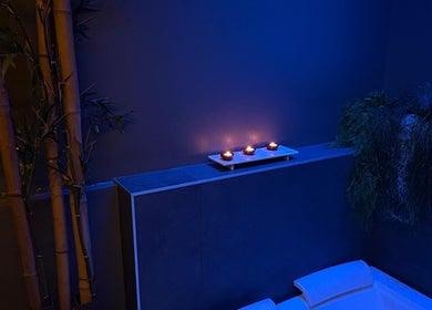 Atmosfera rilassante con candele all'Estetica Spa Lùmi di Padova, Veneto, IT.