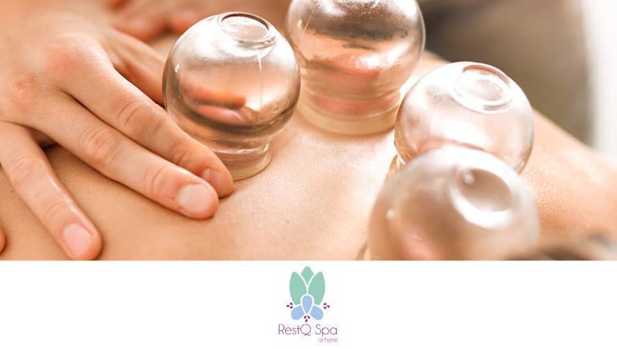 Relaxing cupping therapy at RestQ Spa at home, Riyadh, Riyadh Province, SA for wellness rejuvenation.