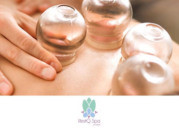 Relaxing cupping therapy at RestQ Spa at home, Riyadh, Riyadh Province, SA for wellness rejuvenation.