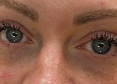 Close-up of eye with lush lashes at Lash Dreams By Jess, Motherwell, Scotland, GB.