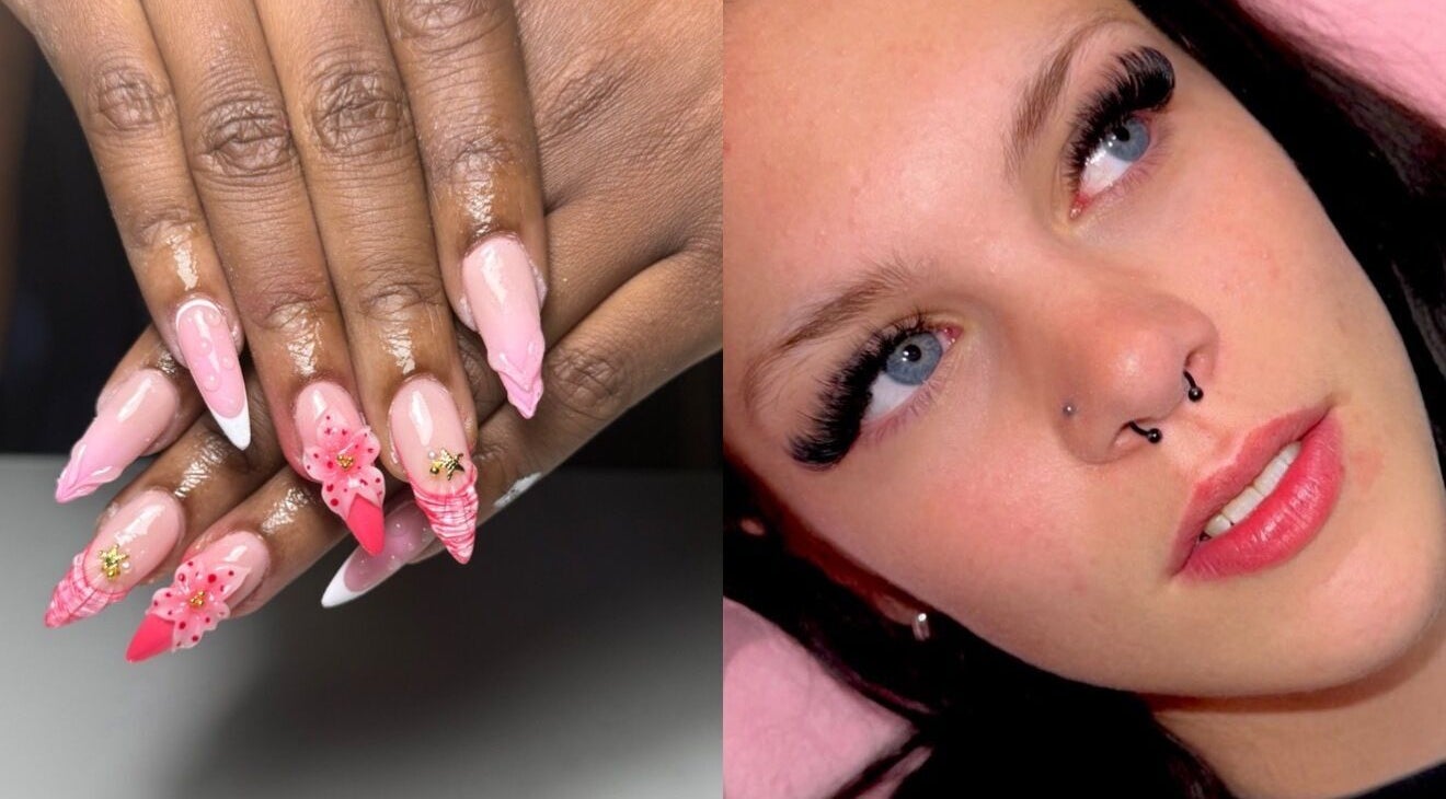 Elegant nails and lush lashes at A-Star Beauty in Bedford, England, GB. Perfect for a chic makeover.