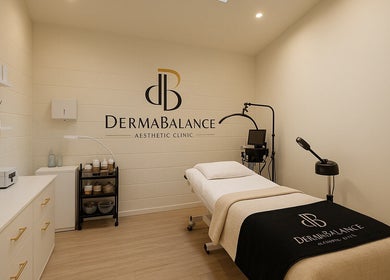 DermaBalance treatment room in Royal Tunbridge Wells, England, GB with a spa bed and serene decor.