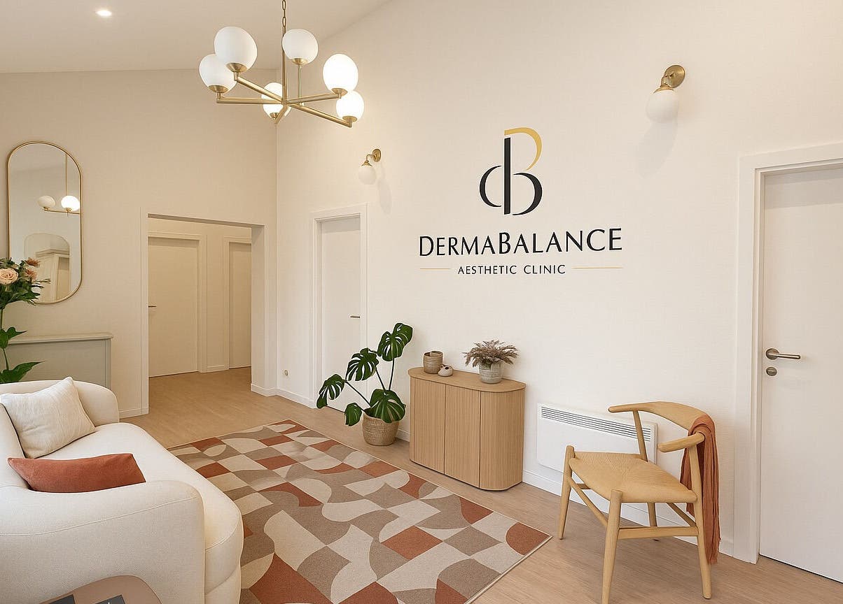 Elegant interior of Derma Balance in Royal Tunbridge Wells, England, GB with chic decor and soft lighting.