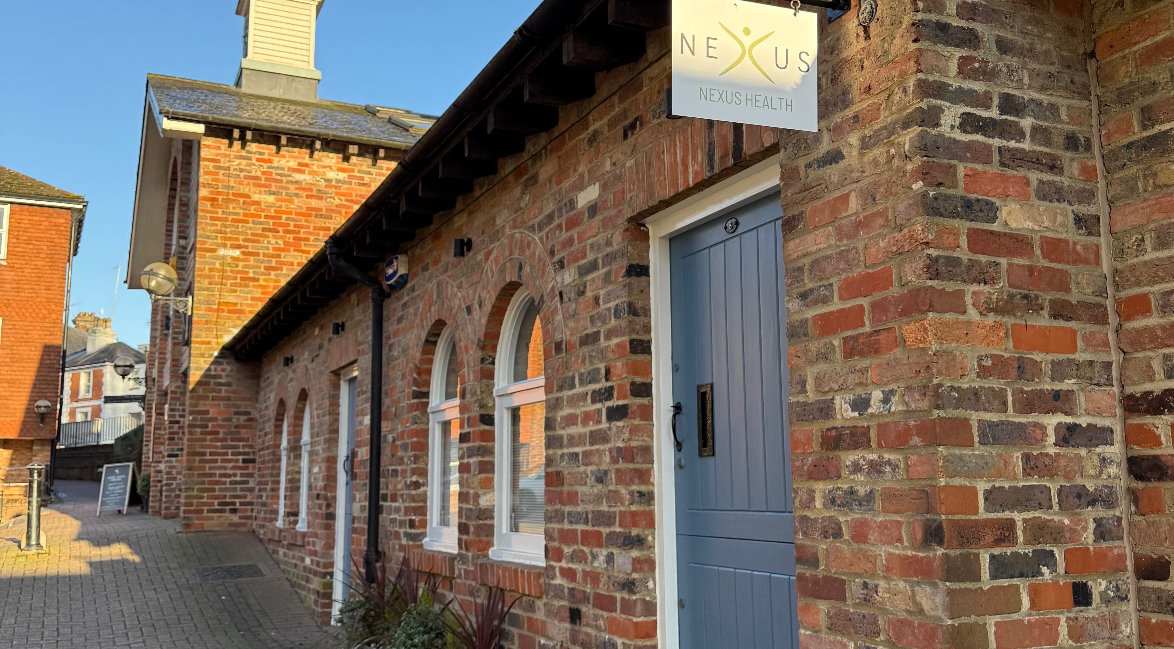 Derma Balance venue exterior in Royal Tunbridge Wells, England, GB, featuring charming brick architecture.