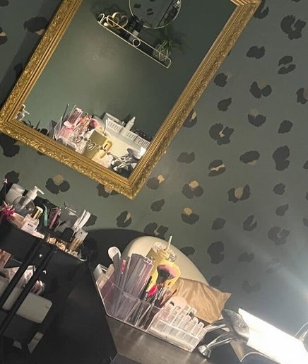 Elegant beauty station at Flawless Faces, Seaton Delaval, England, GB, featuring a stylish mirror and decor.