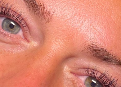 Close-up of lash extensions at Emma’s Beauty Room in Morpeth, England, GB, showcasing detailed lash artistry.