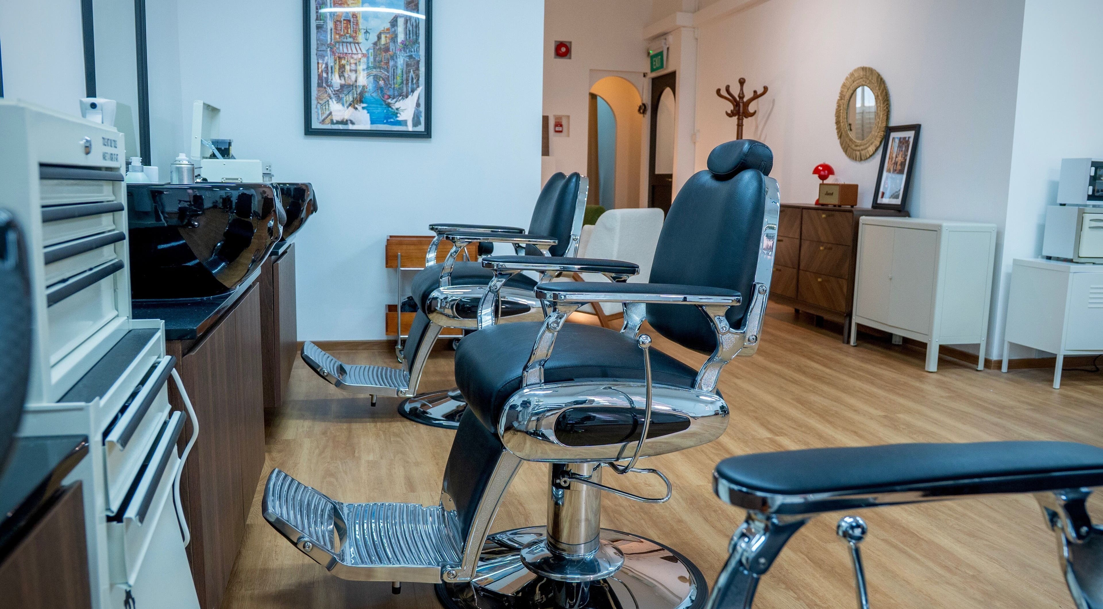Modern salon chairs at The BarLon (Stanley Street), Singapore, Singapore, SG blend style and comfort.