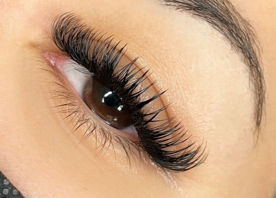 Close-up of elegant eyelash extensions at London Aesthetics, London, Ontario, CA.