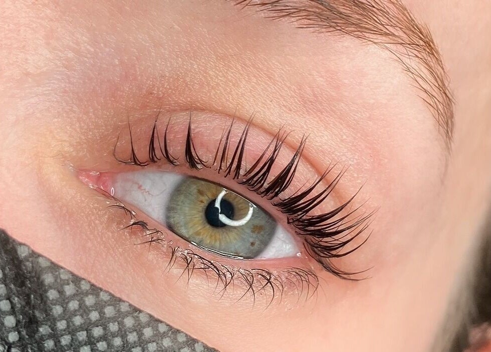 Close-up of lush eyelashes at London Aesthetics, London, Ontario, CA.