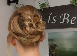 Elegant updo hairstyle showcased at Zeba Hair Studio in Rose Bay, New South Wales, AU.