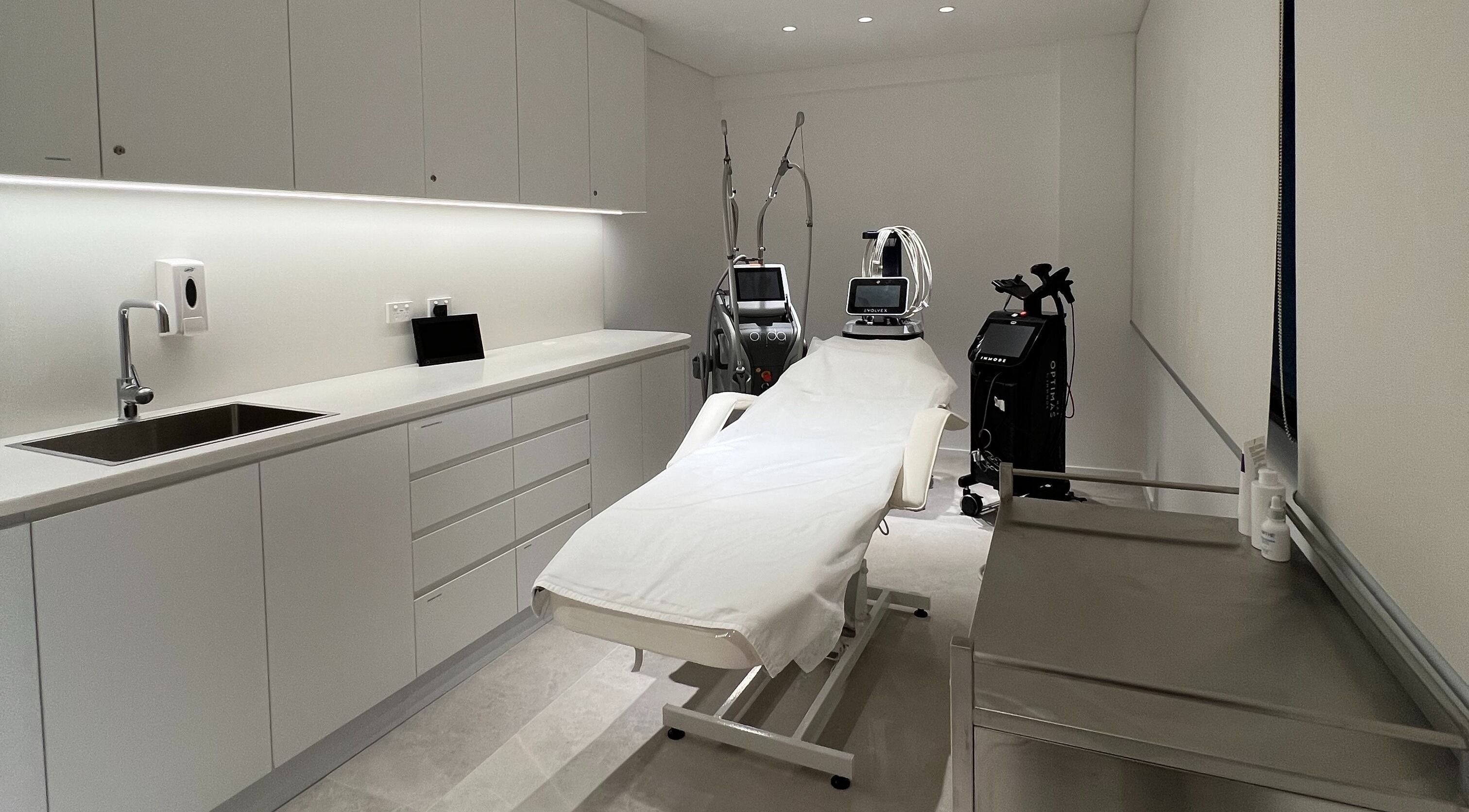 Bright treatment room at Seoul Skin Clinic, Sydney, New South Wales, AU, featuring modern equipment and design.