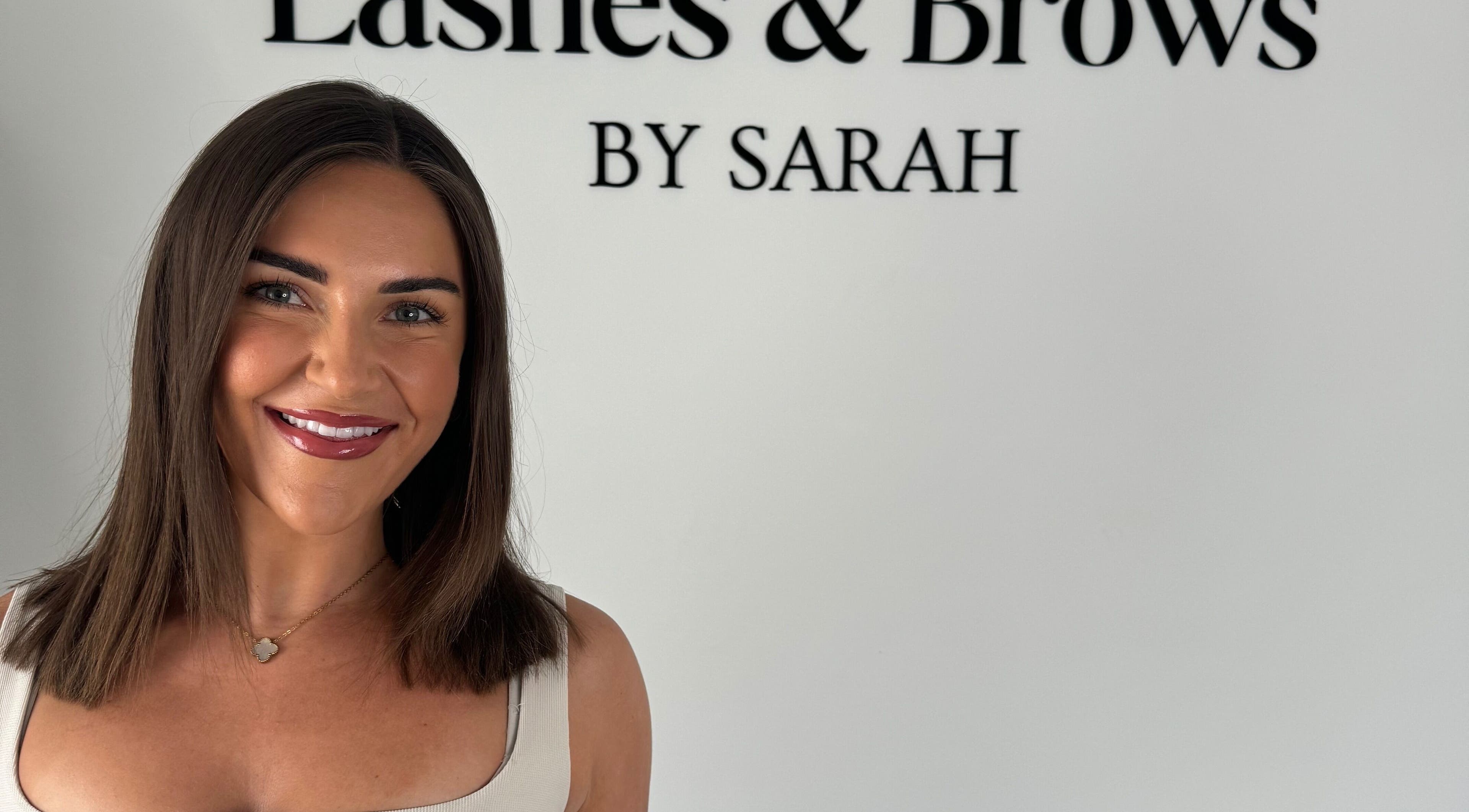 Smiling woman at Lashes & Brows by Sarah, Southend-on-sea, England, GB.