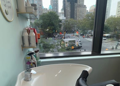 Silky | The Healthy Hair Experts offers a serene salon view in New York, New York, US with modern hairstyling stations.