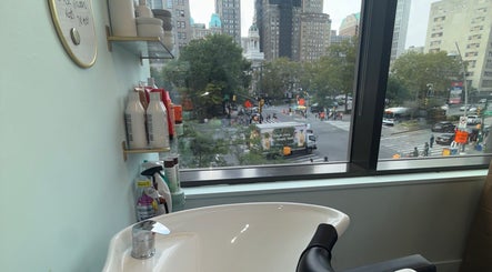 Silky | The Healthy Hair Experts offers a serene salon view in New York, New York, US with modern hairstyling stations.