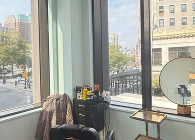 Scenic view from Silky | The Healthy Hair Experts salon in New York, New York, US with modern decor.