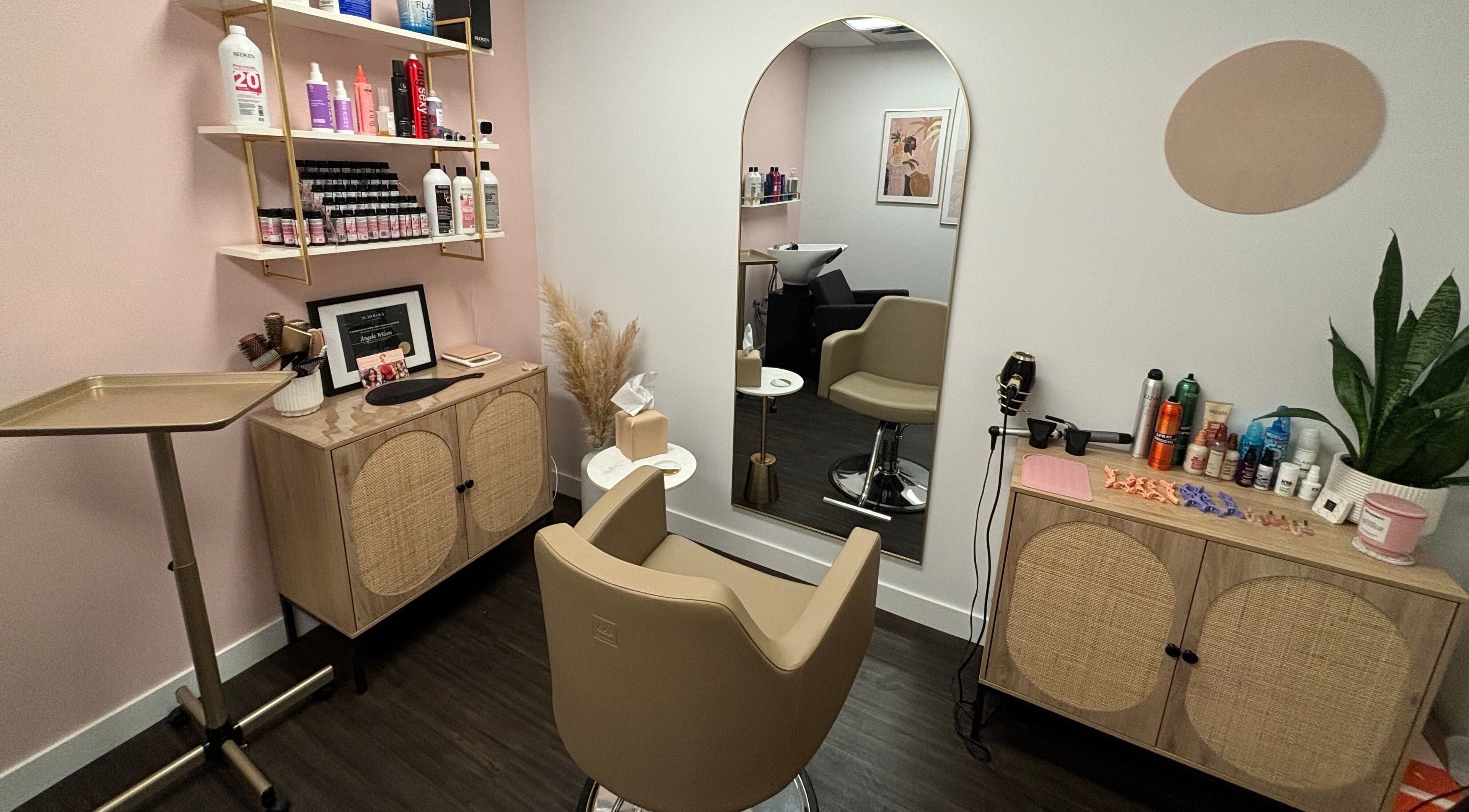 Elegant salon interior at Silky | The Healthy Hair Experts in New York, New York, US with stylish decor.
