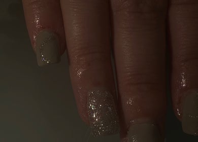 Glittery nail art by Bychloebrookesx at Edenbridge, England, GB showcasing elegant manicure style.