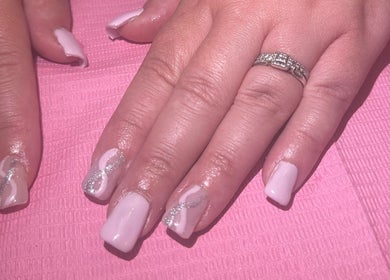 Elegant pink nail art at Beauty by Chloe🤍, Edenbridge, England, GB.
