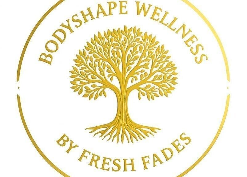 Bodyshape Wellness FF logo with golden tree, Tas-sliema, MT. Symbolizes growth and health.