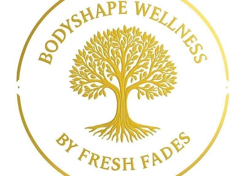 Bodyshape Wellness FF logo with golden tree, Tas-sliema, MT. Symbolizes growth and health.